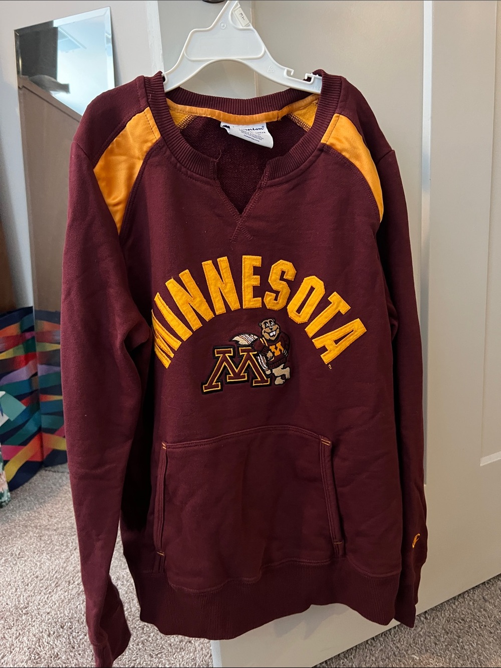 Champion Maroon and Gold Minnesota Appliqué Crewneck